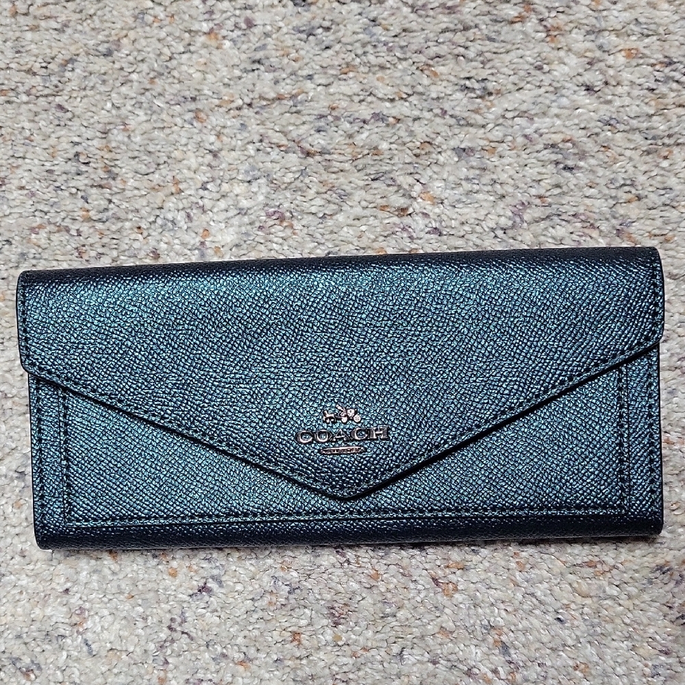 Coach Teal and Black Wallet